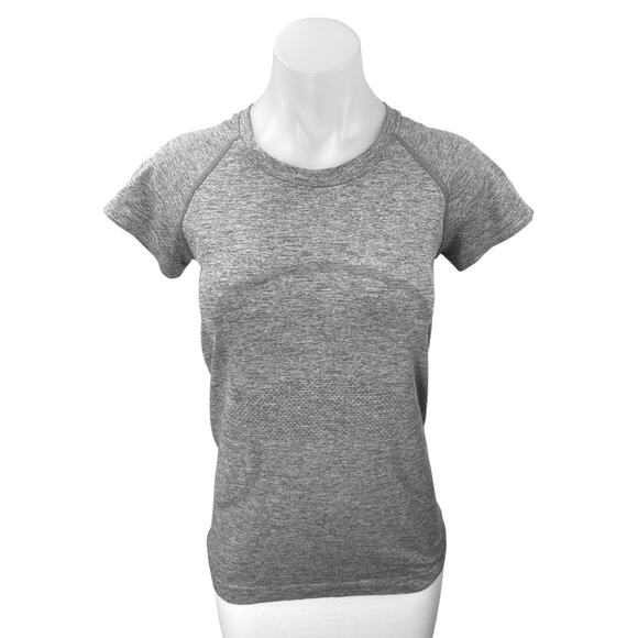 Lululemon Swifly Tech Gray Short Sleeve Crew Neck Activewear Tee T-Shirt Top OS - Picture 1 of 2